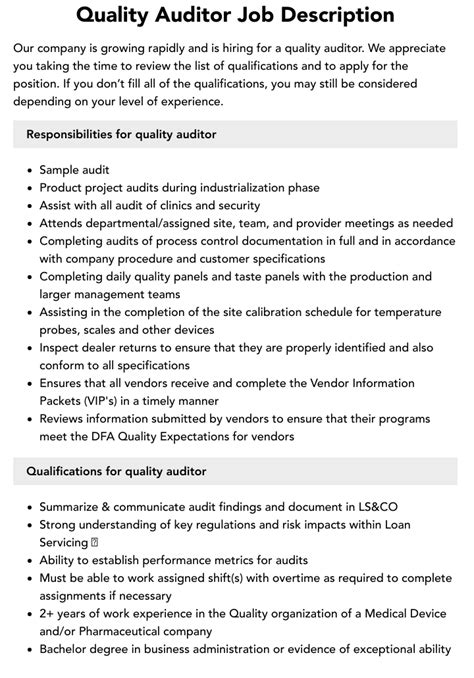 quality auditor jobs in washington dc-baltimore area